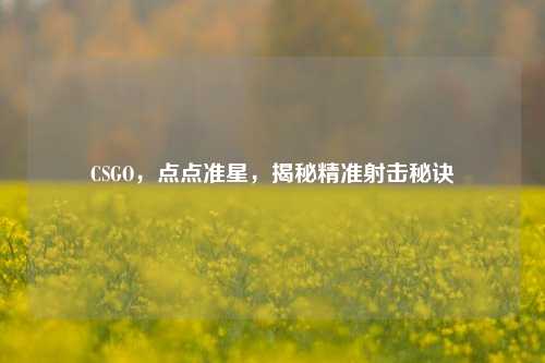 CSGO，点点准星，揭秘精准射击秘诀