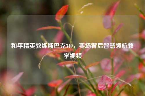 和平精英教练斯巴克349，赛场背后智慧领航教学视频