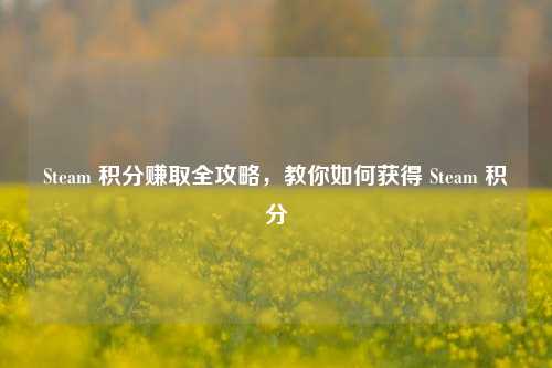 Steam 积分赚取全攻略，教你如何获得 Steam 积分