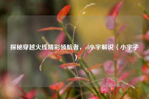 探秘穿越火线精彩领航者，cf小宇解说（小宇子）