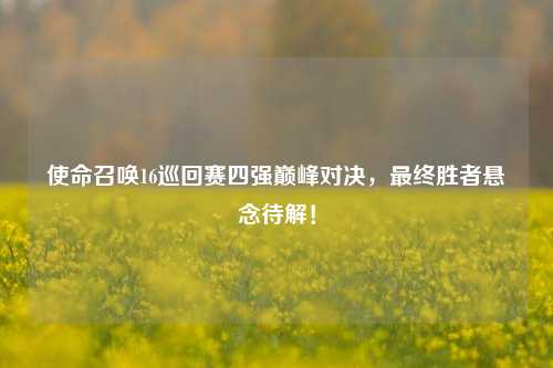 使命召唤16巡回赛四强巅峰对决，最终胜者悬念待解！