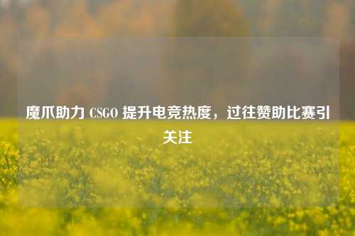 魔爪助力 CSGO 提升电竞热度，过往赞助比赛引关注