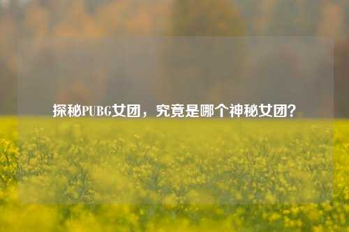 探秘PUBG女团，究竟是哪个神秘女团？