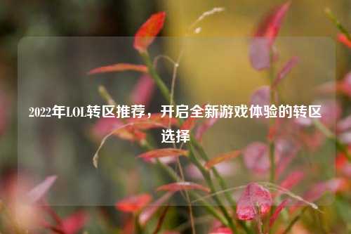 2022年LOL转区推荐，开启全新游戏体验的转区选择