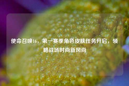 使命召唤16,第一赛季角色皮肤任务开启,领略战场时尚新风尚