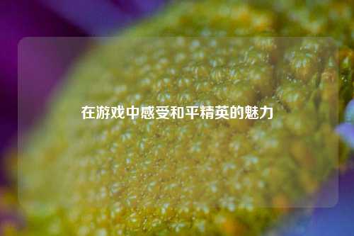 在游戏中感受和平精英的魅力
