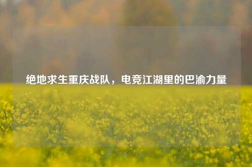 绝地求生重庆战队,电竞江湖里的巴渝力量