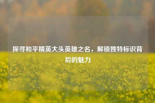 探寻和平精英大头英雄之名,解锁独特标识背后的魅力