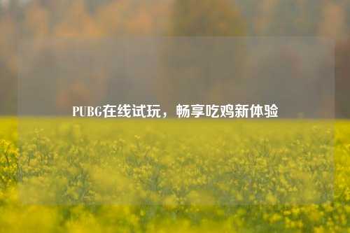 PUBG在线试玩,畅享吃鸡新体验