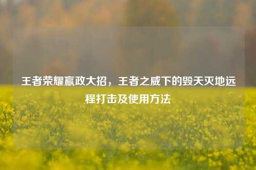 王者荣耀嬴政大招，王者之威下的毁天灭地远程打击及使用方法