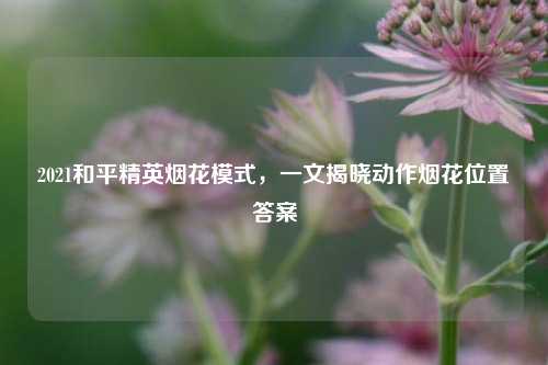 2021和平精英烟花模式,一文揭晓动作烟花位置答案