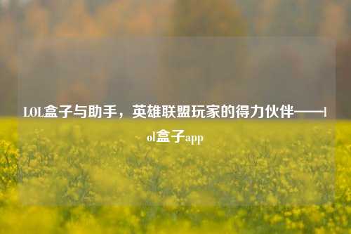 LOL盒子与助手，英雄联盟玩家的得力伙伴——lol盒子app