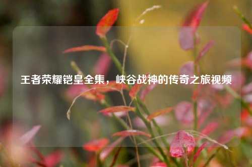 王者荣耀铠皇全集，峡谷战神的传奇之旅视频