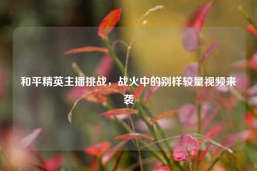 和平精英主播挑战,战火中的别样较量视频来袭