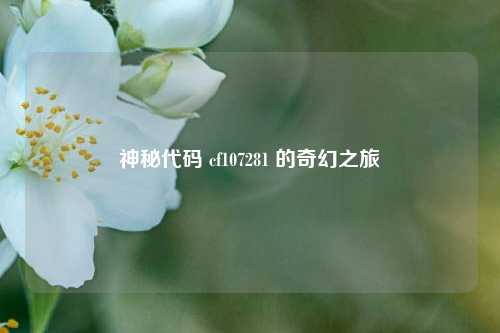 神秘代码 cf107281 的奇幻之旅