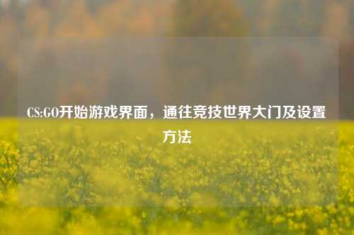 CS:GO开始游戏界面，通往竞技世界大门及设置方法