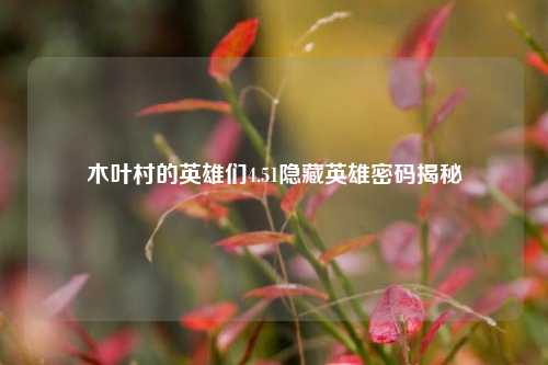木叶村的英雄们4.51隐藏英雄密码揭秘