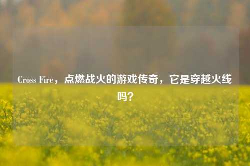 Cross Fire，点燃战火的游戏传奇，它是穿越火线吗？
