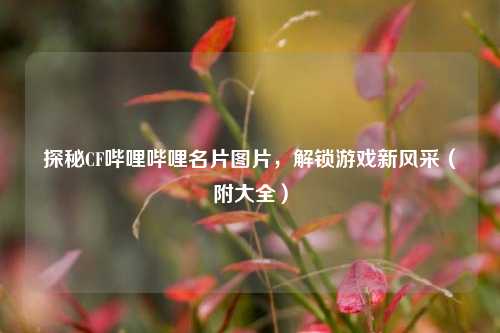 探秘CF哔哩哔哩名片图片,解锁游戏新风采(附大全)