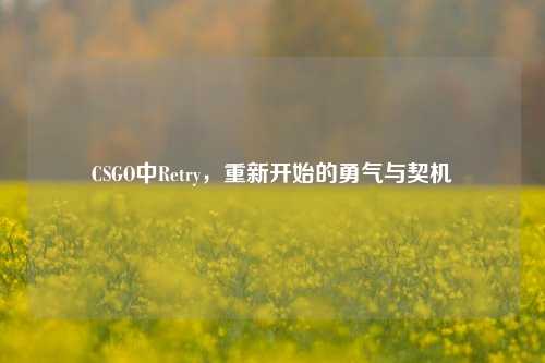 CSGO中Retry,重新开始的勇气与契机