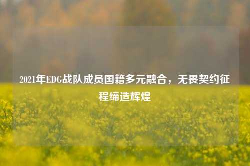 2021年EDG战队成员国籍多元融合,无畏契约征程缔造辉煌