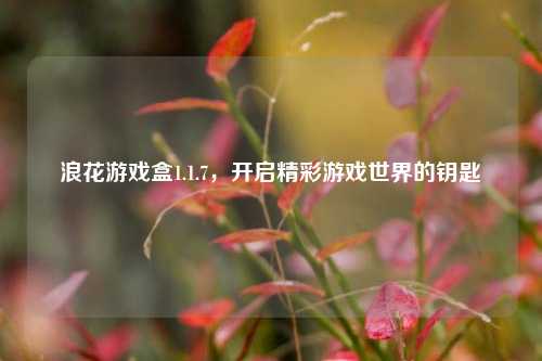 浪花游戏盒1.1.7，开启精彩游戏世界的钥匙