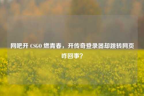 网吧开 CSGO 燃青春，开传奇登录器却跳转网页咋回事？