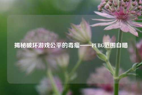 揭秘破坏游戏公平的毒瘤——PUBG范围自瞄