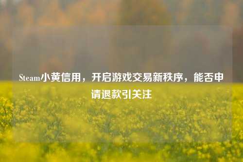 Steam小黄信用，开启游戏交易新秩序，能否申请退款引关注