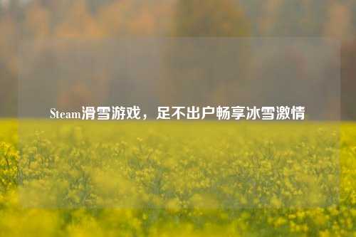 Steam滑雪游戏，足不出户畅享冰雪激情