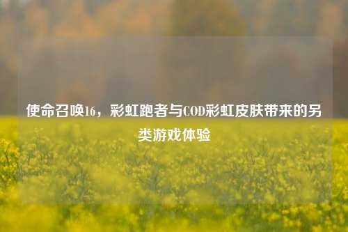 使命召唤16,彩虹跑者与COD彩虹皮肤带来的另类游戏体验