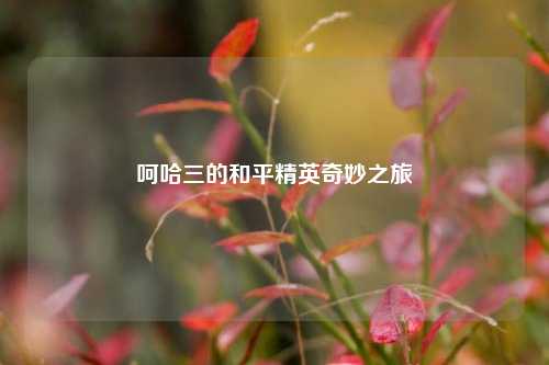 呵哈三的和平精英奇妙之旅