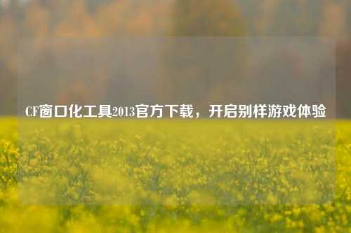 CF窗口化工具2013官方下载，开启别样游戏体验