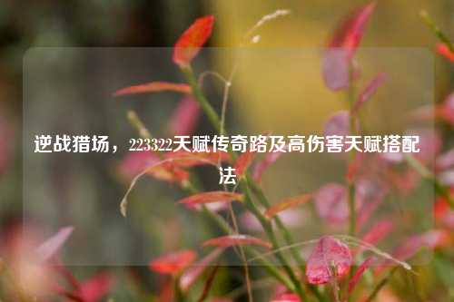 逆战猎场，223322天赋传奇路及高伤害天赋搭配法