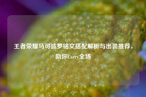 王者荣耀马可波罗铭文搭配解析与出装推荐，助你Carry全场