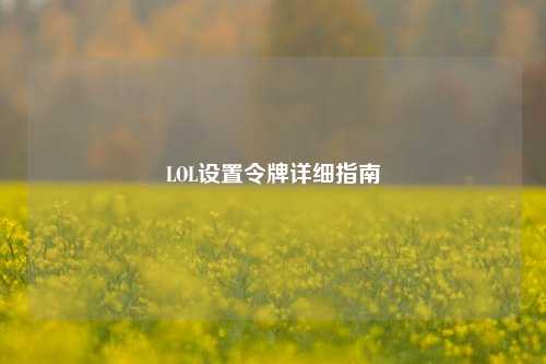 LOL设置令牌详细指南