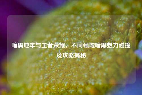 暗黑地牢与王者荣耀，不同领域暗黑魅力碰撞及攻略揭秘