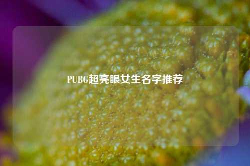 PUBG超亮眼女生名字推荐