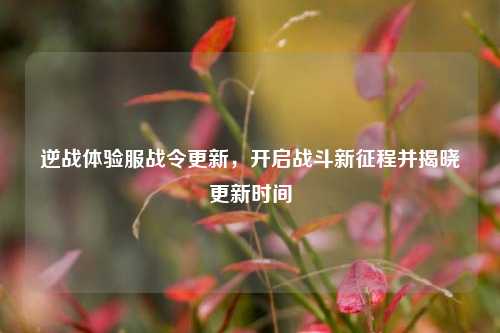 逆战体验服战令更新，开启战斗新征程并揭晓更新时间