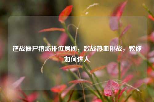 逆战僵尸猎场排位房间，激战热血挑战，教你如何进入