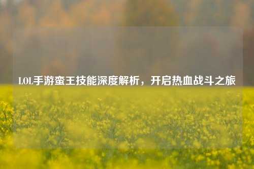 LOL手游蛮王技能深度解析，开启热血战斗之旅