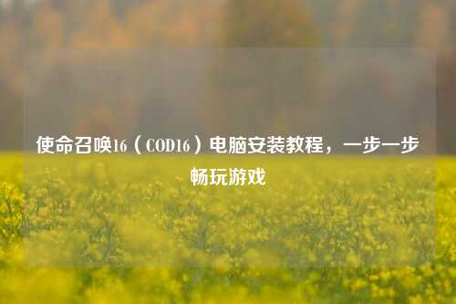 使命召唤16（COD16）电脑安装教程，一步一步畅玩游戏