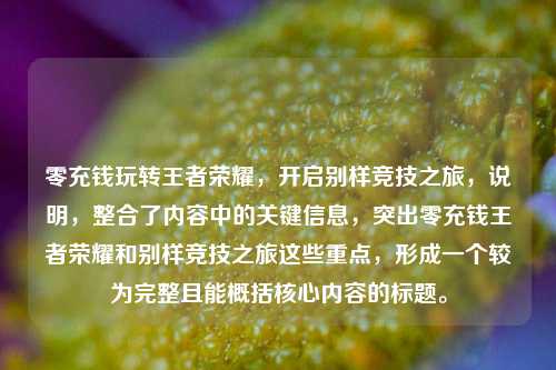 零充钱玩转王者荣耀，开启别样竞技之旅，说明，整合了内容中的关键信息，突出零充钱王者荣耀和别样竞技之旅这些重点，形成一个较为完整且能概括核心内容的标题。
