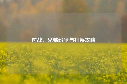 逆战，兄弟纷争与打架攻略