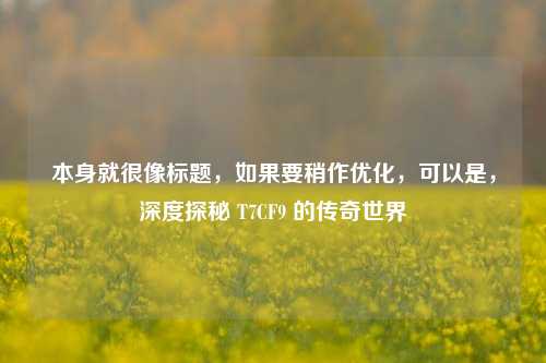 本身就很像标题，如果要稍作优化，可以是，深度探秘 T7CF9 的传奇世界
