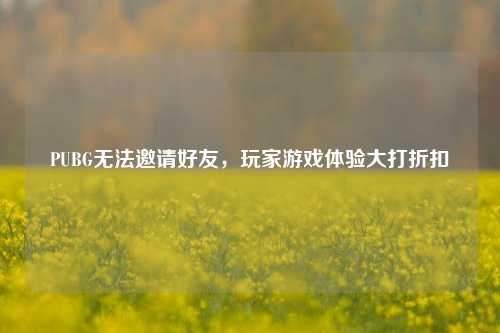 PUBG无法邀请好友,玩家游戏体验大打折扣