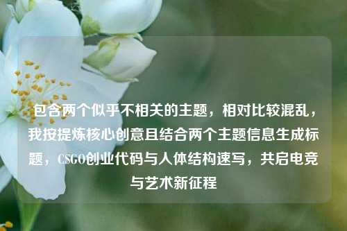 包含两个似乎不相关的主题，相对比较混乱，我按提炼核心创意且结合两个主题信息生成标题，CSGO创业代码与人体结构速写，共启电竞与艺术新征程