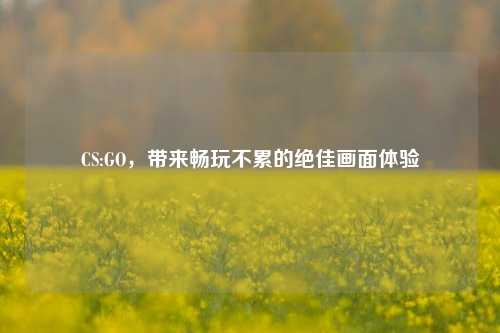 CS:GO，带来畅玩不累的绝佳画面体验