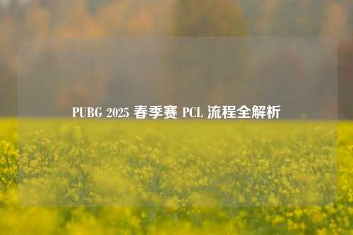 PUBG 2025 春季赛 PCL 流程全解析