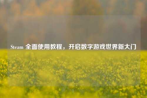 Steam 全面使用教程,开启数字游戏世界新大门